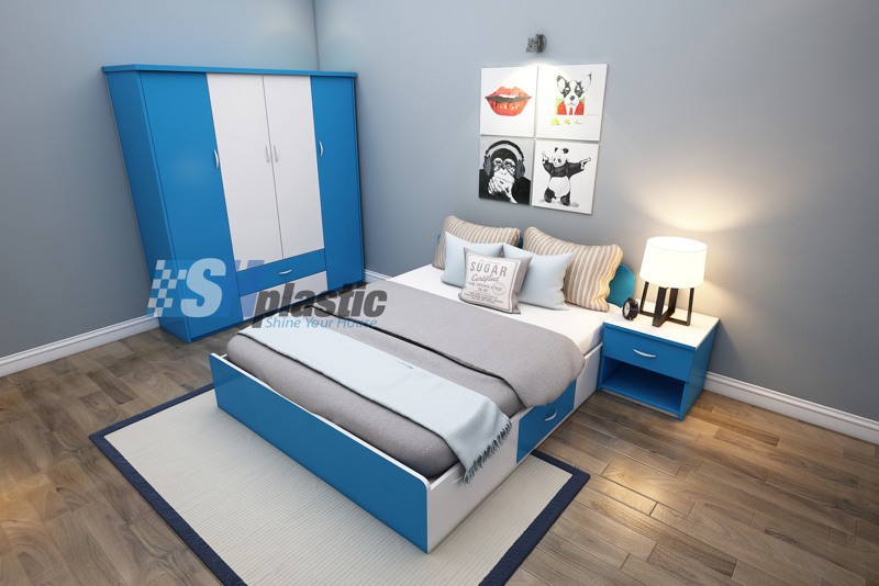Bộ nội thất nhựa phòng ngủ cao cấp / SHplastic NTL03