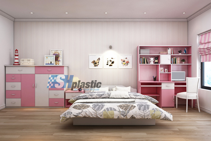 Bộ nội thất nhựa phòng ngủ Trẻ Em SHplastic NTN01