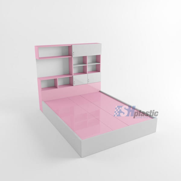 Giường ngủ nhựa Đài Loan kết hợp kệ trang trí / SHPlastic GN16
