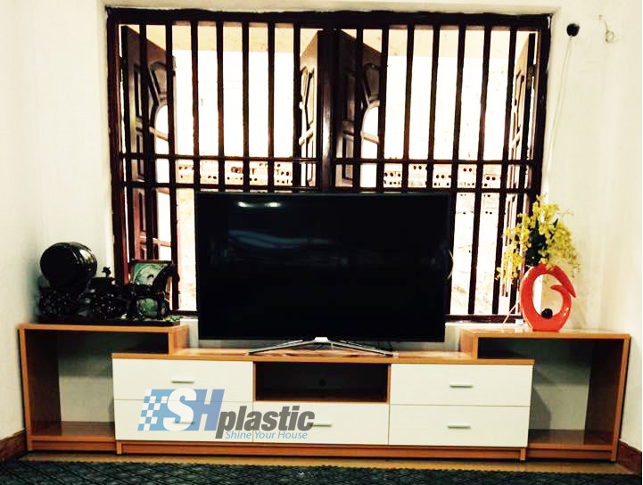 Tủ kệ tivi nhựa Đài Loan dáng ngang cỡ lớn / SHPlastic KTV10