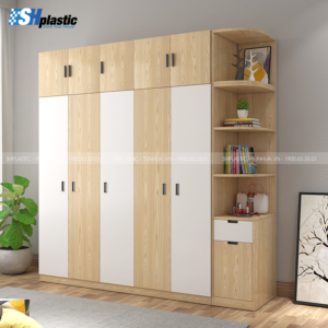 Adult plastic cabinet with 5 doors and 2 chambers SHPlastic TL62 - outside side